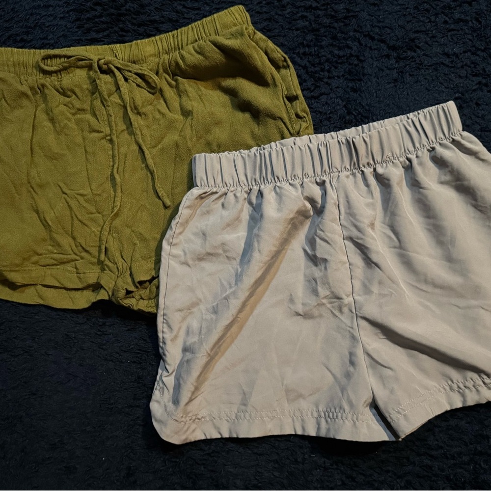 Olive and Grey Casual Shorts Set
